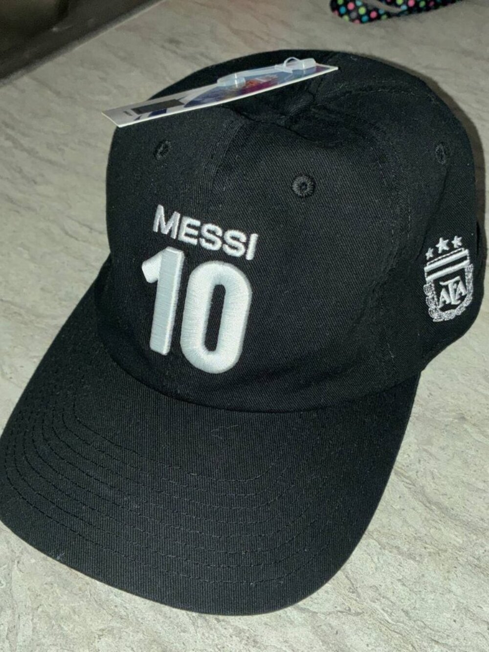 Lionel Messi 10 ATA Soccer Fan Hat Black Football Cap Authentic - New